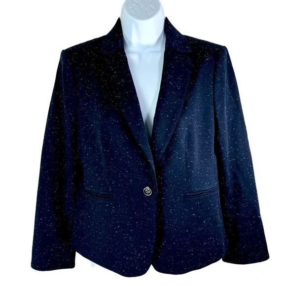 Ann Taylor size 6 Navy Speckled Blazer - Picture 1 of 10